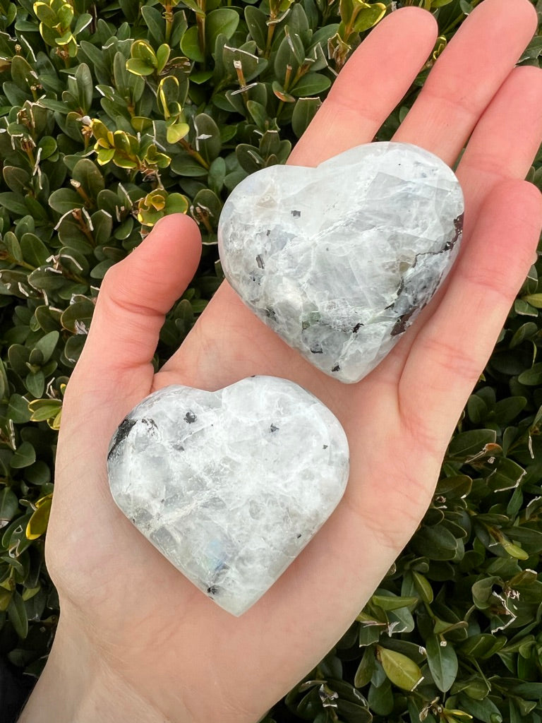 Rainbow Moonstone Hearts