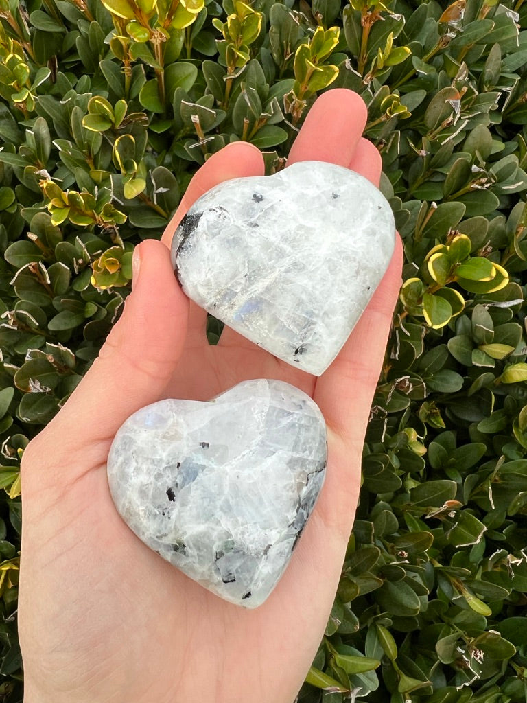 Rainbow Moonstone Hearts