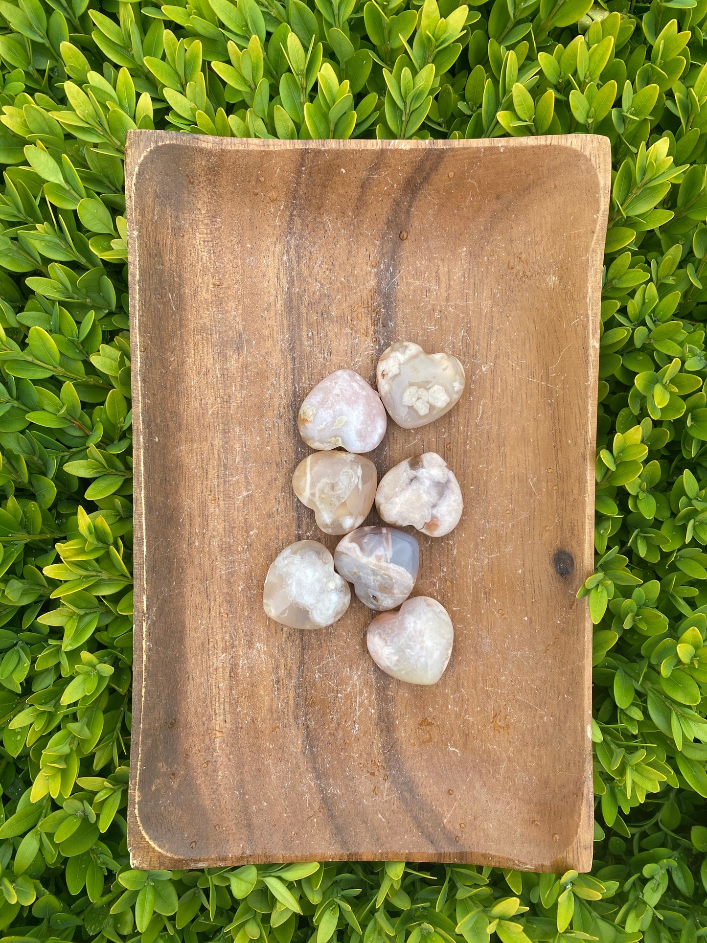 Flower Agate Hearts