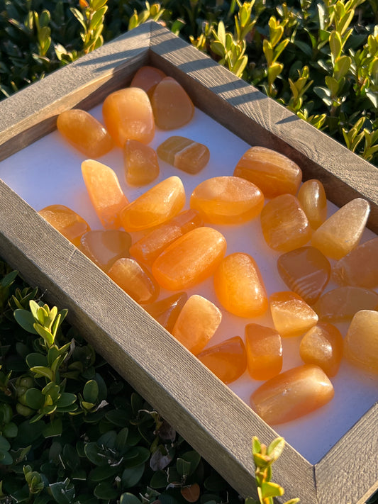 Orange Calcite Tumbles