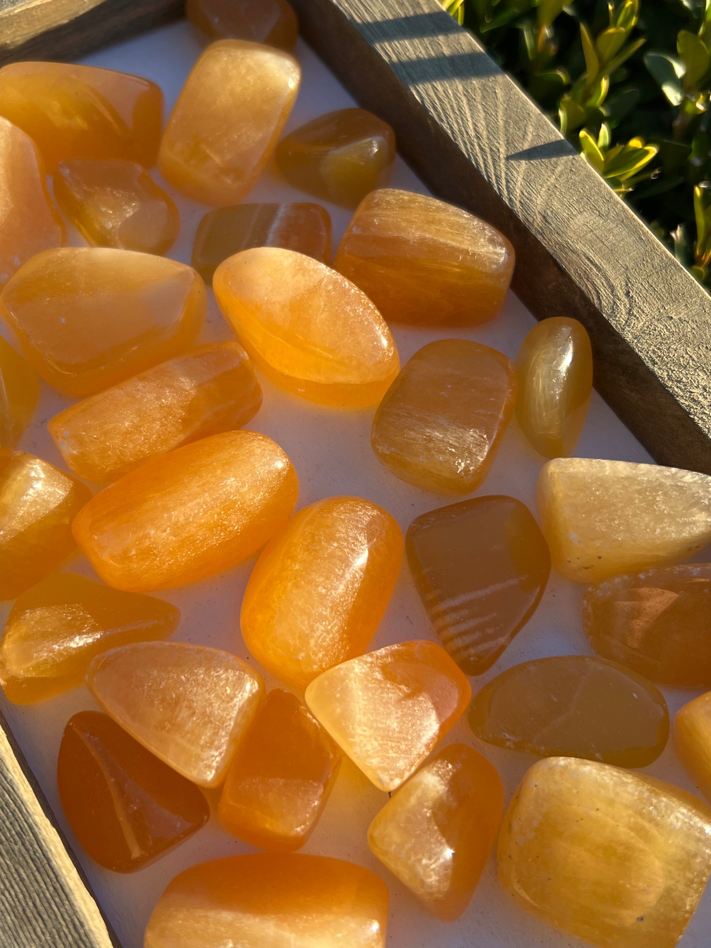 Orange Calcite Tumbles