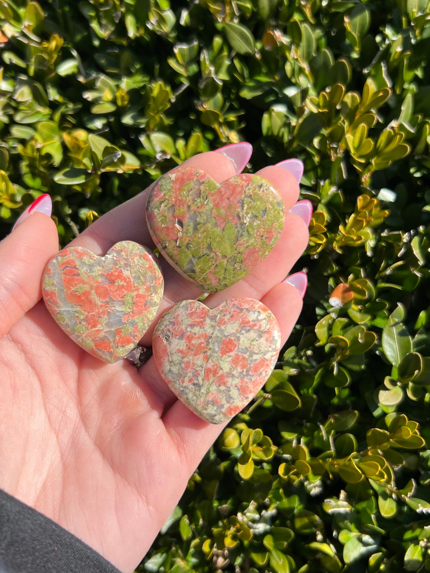 Unakite Hearts