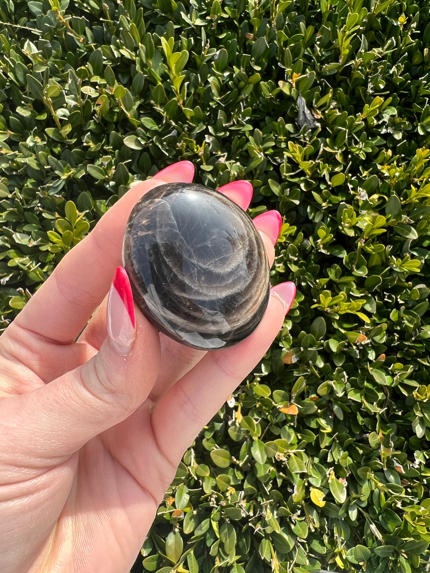 Black Moonstone Palm Stones