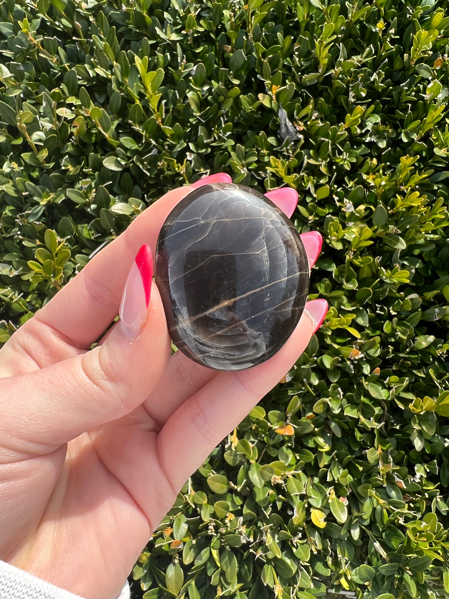 Black Moonstone Palm Stones